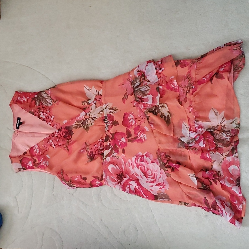 Express Orange Floral Dress